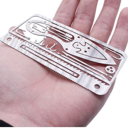 Мультитул кредитка выживальщика Survival Multitool Card 17в1 SurvCred фото