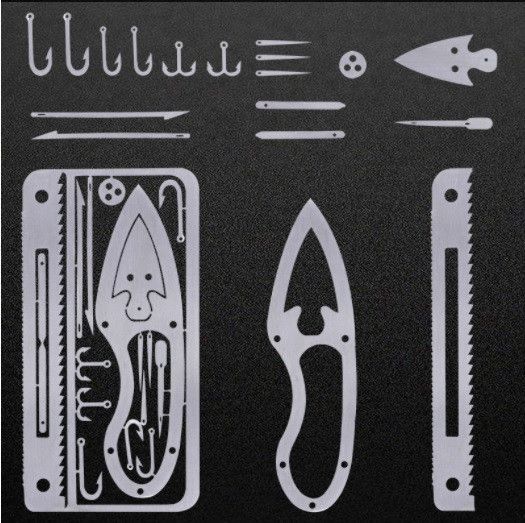 Мультитул кредитка выживальщика Survival Multitool Card 17в1 SurvCred фото