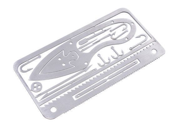 Мультитул кредитка выживальщика Survival Multitool Card 17в1 SurvCred фото