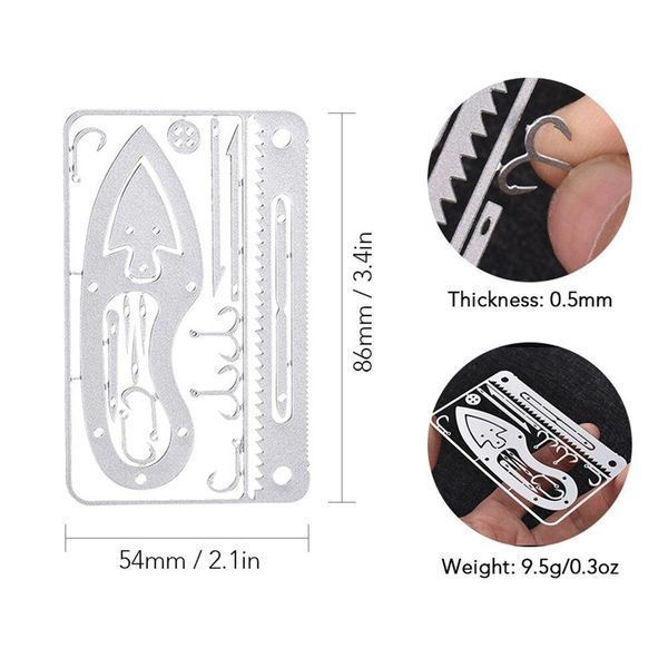 Мультитул кредитка выживальщика Survival Multitool Card 17в1 SurvCred фото