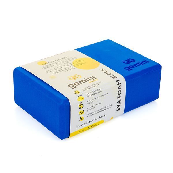 Блок для йоги Eva Pro 180грам 23х15х7.5см (Синій) Blue GBK-1001 А218 фото