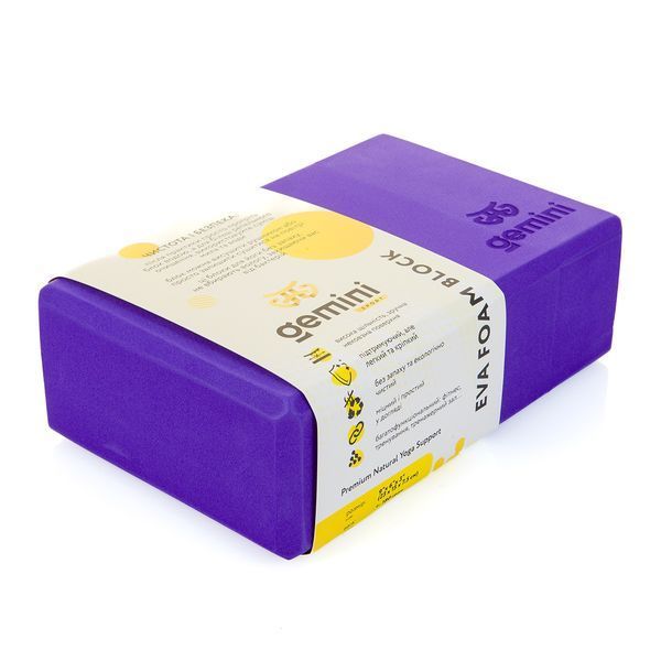Блок для йоги Eva Pro 180грамм 23х15х7.5см (Фиолетовый) Purple GBK-10111 А224 фото