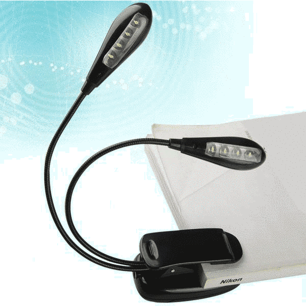 Ліхтарик USB для читання книг, для читання в темряві, ліхтар на 4 світлодіоди з USB 89 фото