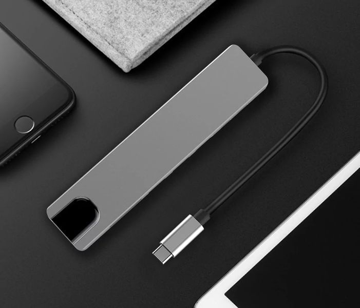 USB концентратор для MacBook Type-C на 8-Port USB TypeC 3.0 Mini Hub SD, TF, RJ 45 ИГ716 фото