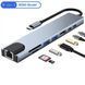 USB концентратор для MacBook Type-C на 8-Port USB TypeC 3.0 Mini Hub SD, TF, RJ 45 ИГ716 фото 1