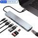 USB концентратор для MacBook Type-C на 8-Port USB TypeC 3.0 Mini Hub SD, TF, RJ 45 ИГ716 фото 2