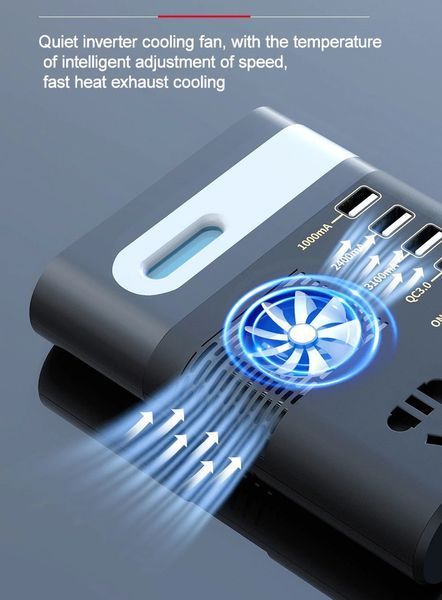 Автомобіль інвертор, мережевий фільтр ASOMETECH 12 V 220 V 200 W ASOMETECH фото