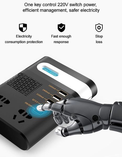 Автомобіль інвертор, мережевий фільтр ASOMETECH 12 V 220 V 200 W ASOMETECH фото