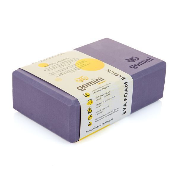 Блок для йоги Eva Pro 180грам 23х15х7.5см (Бузково-Сірий) Gray GBK-1009 А230 фото