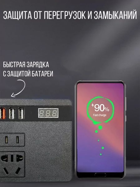Інвертор автомобільний в прикурювачі 12/24 V ИГ630 фото