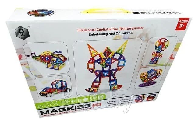 Магнітний конструктор машина Magkiss Mini HD343A 118 деталей А085 фото