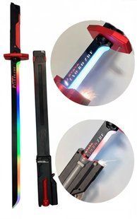 Світловий меч катана LED 80 см Dark Knife &mdash; іграшковий RGB меч з парою, іскрами та зміною кольорів, акумуляторний А087 фото