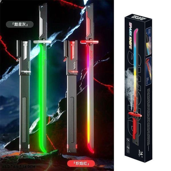 Світловий меч катана LED 80 см Dark Knife &mdash; іграшковий RGB меч з парою, іскрами та зміною кольорів, акумуляторний А087 фото