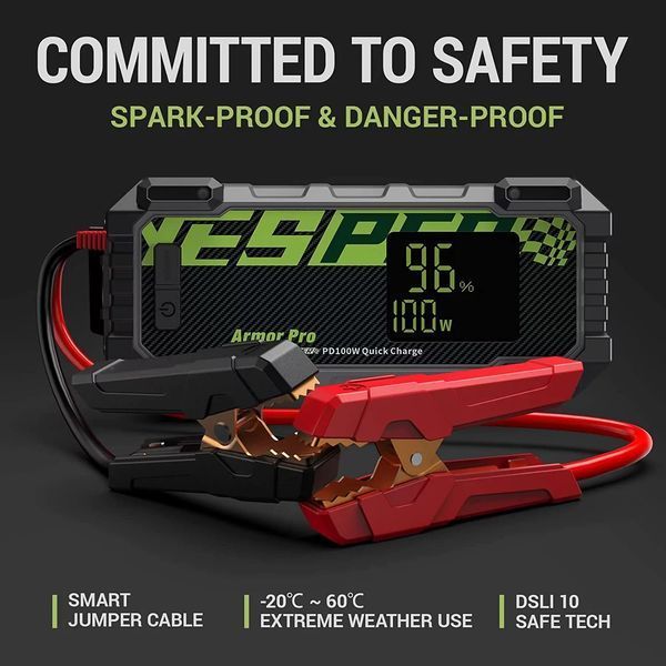 Пуско зарядное устройство для YESPER Armor 66666mah PD100W 2500A ИГ755 фото