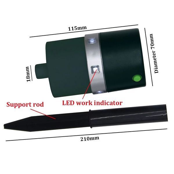 Ультразвуковий відлякувач тварин на сонячній батареї Solar Pest Repeller ИГ828 фото